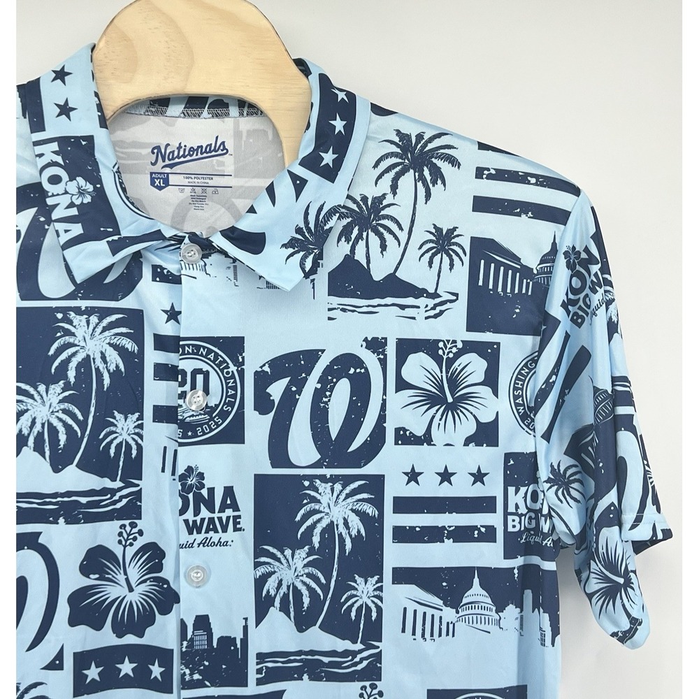 Washington Nationals X Kona Big Wave Beer 20th Anniv Hawaiian Shirt Mens XL